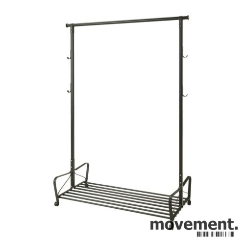Solgt!IKEA Portis klesstativ /garderobestativ i sort, 119 cm bredde, pent  brukt