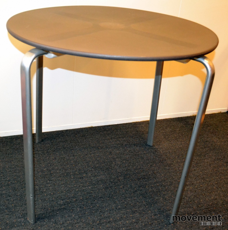 Solgt!Rundt bord Ikea PS-serie i grå plast /metall, Ø=79cm H=73cm, pent  brukt
