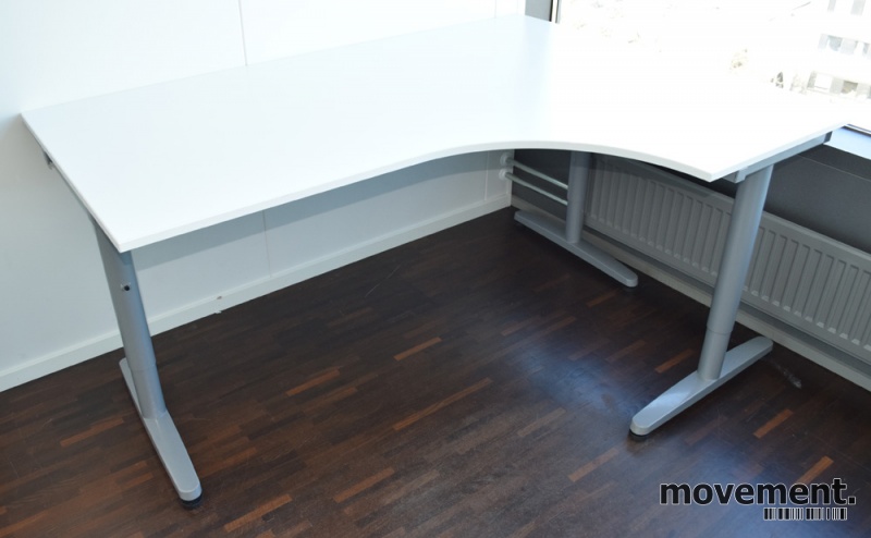 Solgt!Hjørneløsning skrivebord i hvitt, IkeaGalant-serie, 160x120cm, brukt