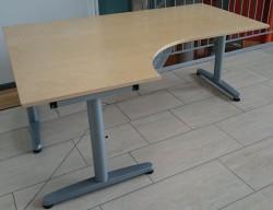 Ikea Galant hjørneløsning, skrivebord ibjerk 160x120 plate, sving på  venstre side, pent brukt - Skriv ut