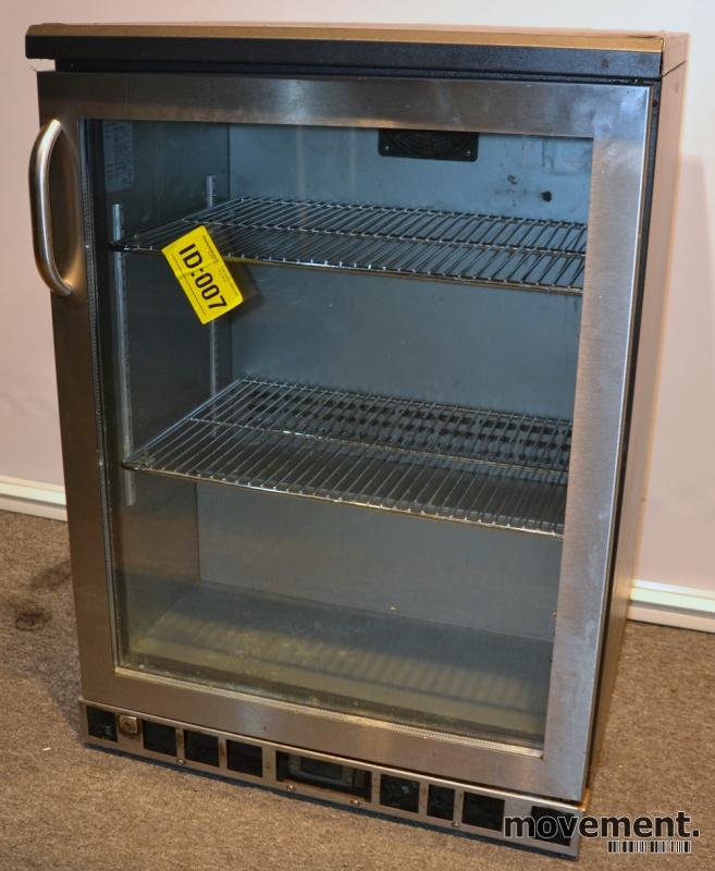Solgt!Gamko kjøleskap med glassdør, 60cmbredde, 84,5cm høyde, pent brukt