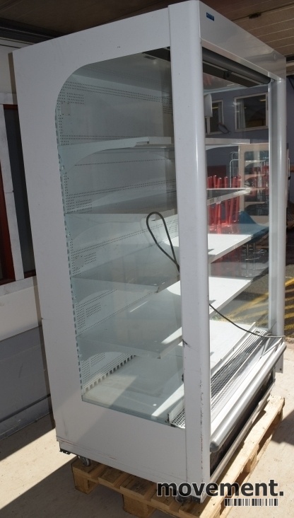 Solgt!Bruskjøleskap fra Norpe i hvitt,/glass125cm bredde, 203,5cm høyde,  pent brukt