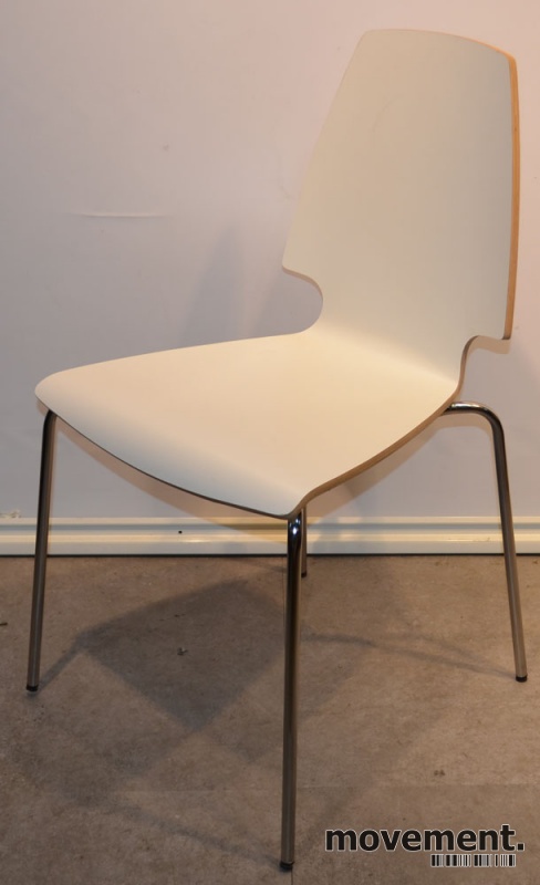Solgt!IKEA Vilmar konferansestol i hvitlaminat / krom, pent brukt