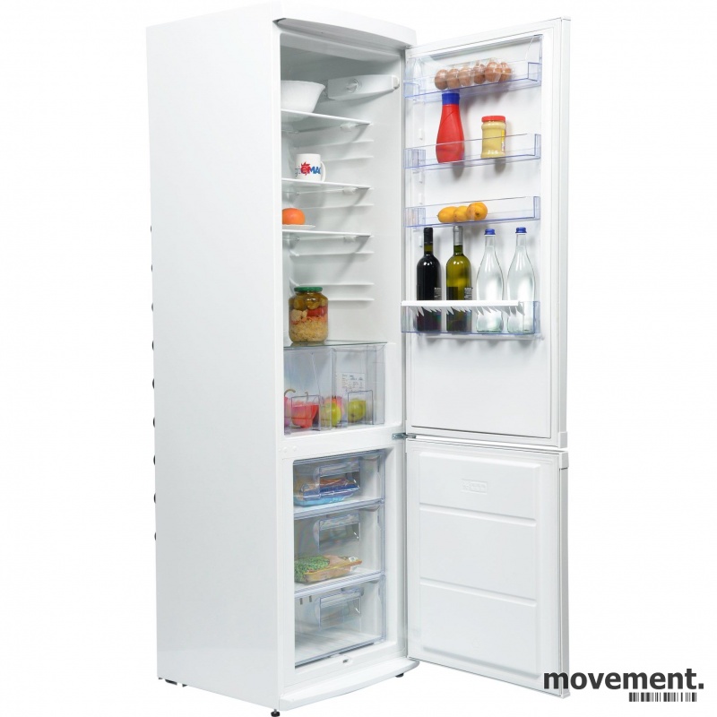Solgt!Zanussi ZRB940PW2kjøleskap/kombiskap med fryser nede i hvitt,  200cmhøyde, pent brukt