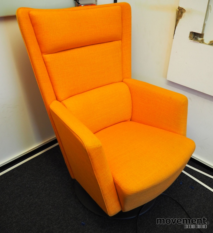 Solgt!Loungestol / lenestol Apollo fraKinnarps i orange stoff, pent brukt