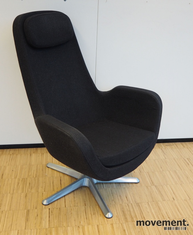 Solgt!Loungestol / lenestol i koksgrått stofffra IKEA, modell Arvika, pent  brukt