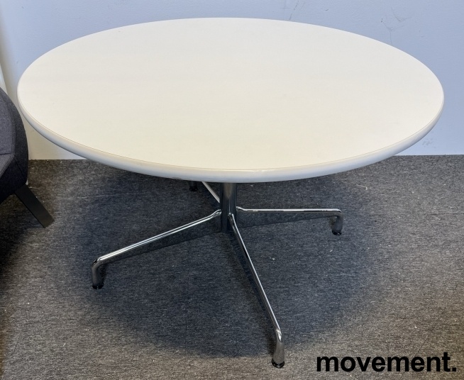 Solgt!Rundt design-møtebord i hvitt,Eames Segmented Table, Ø=110cm, pent  brukt
