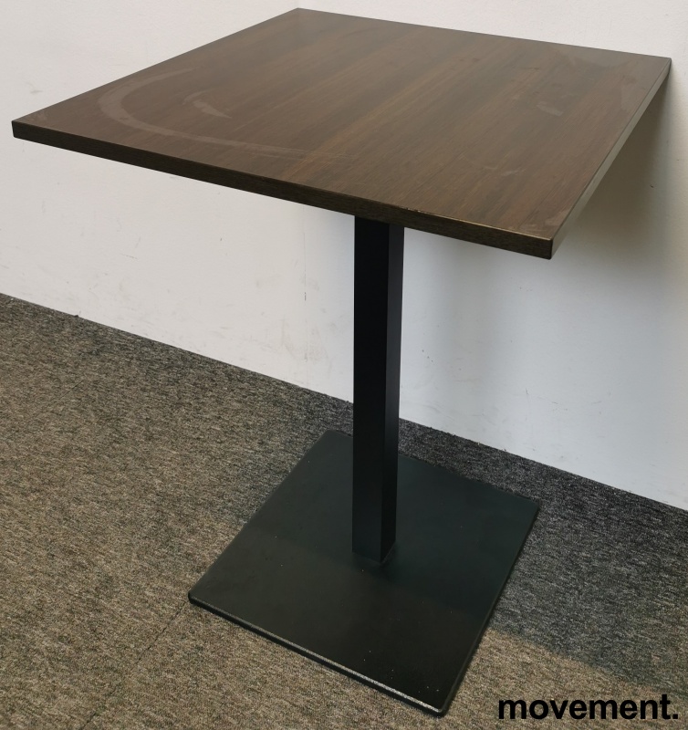 Kvadratisk bord i mørkt trelaminat, 60x60cm 75cm høyde, pent brukt