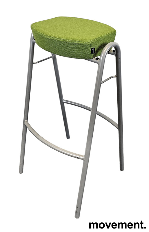 Mitab Stack barstol / barkrakk igrønn / grå, sittehøyde 80cm, pent brukt