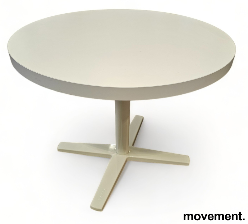 Loungebord fra Materia i hvitt,Centrum-serie, Ø=60cm, H=61cm, pent brukt
